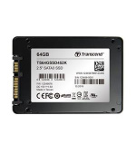 TRANSCEND SSD452K 64GB Industrial (3K P/E) SSD disk 2.5" SATA3, 3D TLC, Aluminium case, 560MB/s R, 520 MB/W, černý