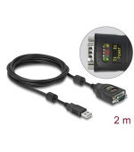 Delock Adaptér z USB 2.0 Typu-A na RS-232 D-Sub, 9 pin, 2,5 kV, s galvanickou izolací, 2m