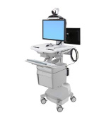 ERGOTRON StyleView® Telemedicine Cart, Back-to-Back Monitor, Powered, pojízdný stojan, NTB/LCD, Klávesnice, myš, s napájením