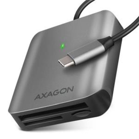 AXAGON CRE-S3C, hliníková vysokorychlostní USB-C 3.2 Gen 1 čtečka paměťových karet. 3 sloty, UHS-II