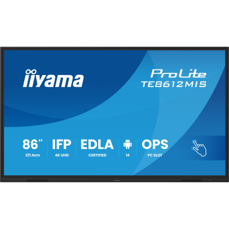 86" iiyama TE8612MIS-B4AG:IPS,4K,40P,USB-C,EDLA