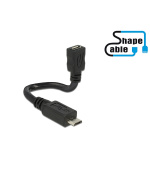 Delock Cable USB 2.0 Micro-B male > USB 2.0 Micro-B female OTG ShapeCable 0.15 m