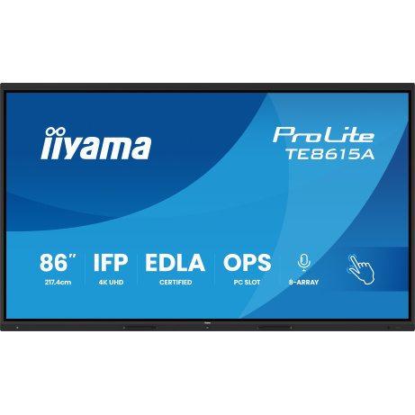 86" iiyama TE8615A-B1AG:IPS, 4K,EDLA,NFC