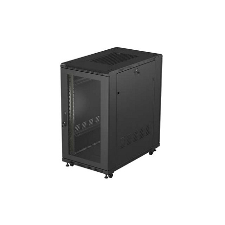 19" VOLNĚ STOJÍCÍ RACKOVÁ SKŘÍŇ 22U 600X1000 ČERNÉ PERFOROVANÉ DVEŘE LANBERG (PLOCHÉ BALENÍ)