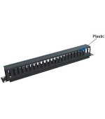 OCRACK 19" vyvazovací panel 1U jednostranná, plastová lišta, průchozí