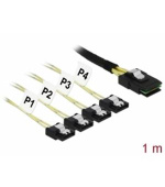 Delock Kabel Mini SAS SFF-8087 > 4 x SATA 7 pin 1 m kovový