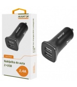 Nabíječka do auta ALIGATOR s 2xUSB výstupem 2,4A, Turbo charge, černá