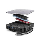 AXAGON HMC-UFO, USB 10Gbps hub, 2x USB-A, USB-C, HDMI 4k/60, RJ-45, M.2 slot, SD/mSD, audio, PD 100W, kabel USB-C 65cm