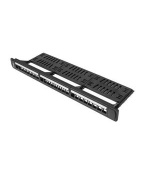 LANBERG 24PORTOVÝ PATCH PANEL 1U S ORGANIZÉREM PRO KEYSTONE MODULY ČERNÝ