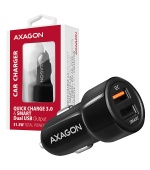 AXAGON PWC-QC5, QUICK a SMART nabíječka do auta, 2x port QC3.0/AFC/FCP + 5V-2.6A, 31.5W