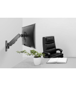 DIGITUS Nástěnný držák pro Jeden monitor plynové pružiny  17-32", 8 kg (max.), černý Vesa 75x100