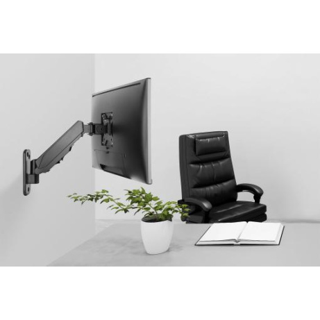 DIGITUS Nástěnný držák pro Jeden monitor plynové pružiny  17-32", 8 kg (max.), černý Vesa 75x100