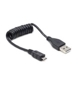 GEMBIRD Kabel USB A Male/Micro B Male 2.0, 60cm, Black, kroucený