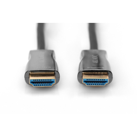 Digitus Připojovací kabel HDMI AOC s hybridním vláknem, typ A M/M, 20 m, UHD 4K@60 Hz, CE, zlatá, bl