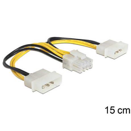 Delock napájecí kabel 8 Pin EPS > 2 x 4 Pin molex