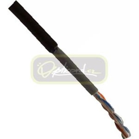 FTP kabel (drát) Cat5e Outdoor černý -40 - 70°C, bal.1000m Double Jacket