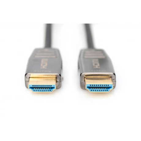 Digitus HDMI 2.1 AOC hybridní optický kabel,  Typ A M/M, 30m, UHD 8K@60Hz, CE, gold, bl