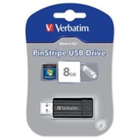 VERBATIM Store 'n' Go PinStripe 8GB USB 2.0 černá
