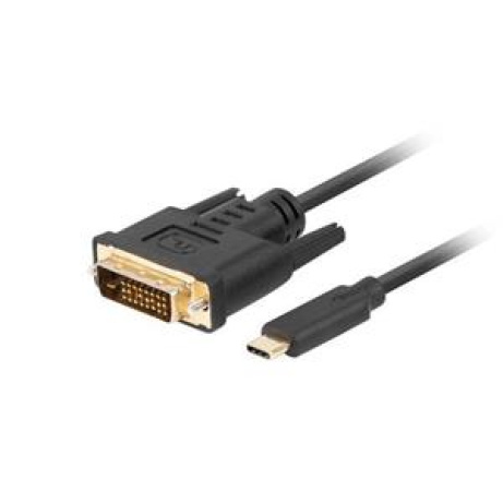 Lanberg USB-C(M)->DVI-D(24+1)(M) kabel 0,5m černá