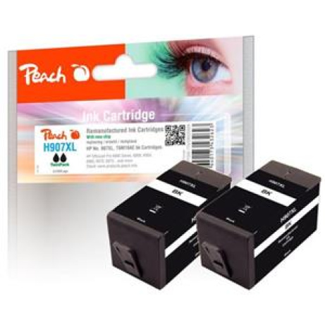 PEACH kompatibilní cartridge HP No. 907XL, černá, Twin-Pack 2 x 43ml