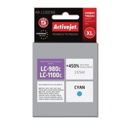 ActiveJet inkoust Brother LC-1100C, 15 ml,  new AB-1100CNX (AB-1100C)