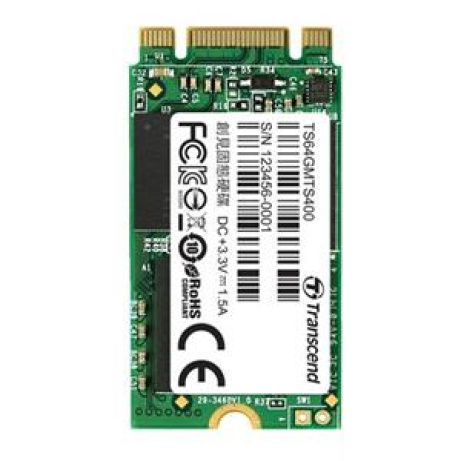 TRANSCEND MTS400S 64GB SSD disk M.2, 2242 SATA III 6Gb/s (MLC), 520MB/s R, 100MB/s W