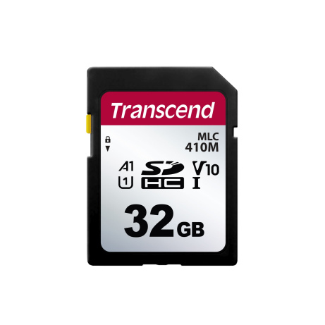 Transcend 32GB SDHC410M UHS-I U1 (Class 10) V10 A1 3K P/E MLC průmyslová paměťová karta (bez adaptéru), 95MB/s R, 12MB/s