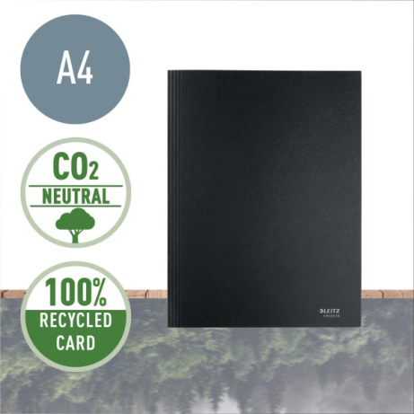 LEITZ Ekologické tříchlopňové kartonové desky  RECYCLE, A4, černá