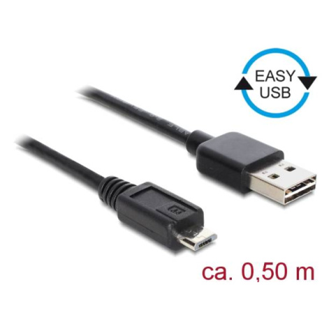 Delock Kabel EASY-USB 2.0 Typ-A samec > USB 2.0 Typ Micro-B samec  50 cm černá