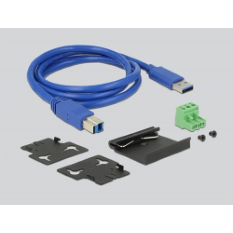 Delock Externí průmyslový Hub 10 x USB 3.0 Typ-A s ochranou 20 kV ESD