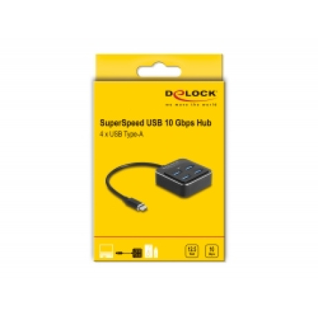 Delock Rozbočovač USB 3.2 Gen 2 USB Type-C™ se 4 porty USB Typu-A samice – 10 Gbps