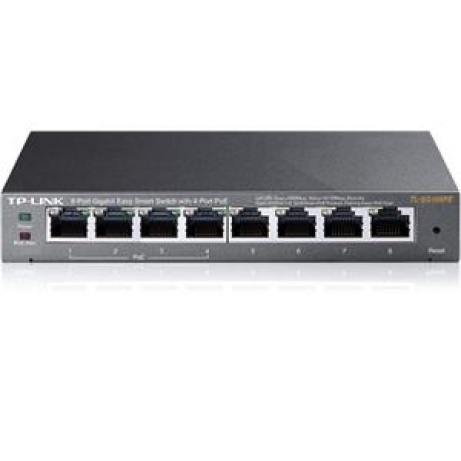 TP-Link TL-SG108PE PoE switch, 8x GLAN/4x PoE, 802.3af, 55W, 10/100/1000Mbps